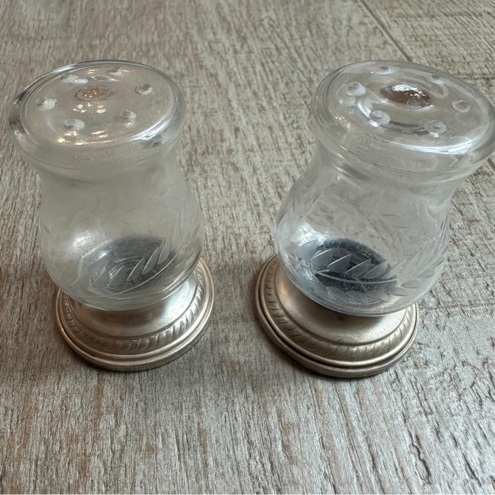 Vintage Weighted Sterling Salt and Pepper Shaker Set